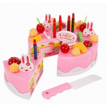Lovely Play Food Play Kitchen Set for Kids over 3Years, Pink Cake, 37PCS