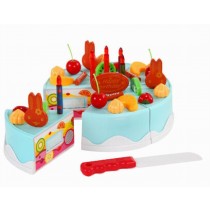 Lovely Play Food Play Kitchen Set for Kids over 3Years, Blue Cake, 37PCS