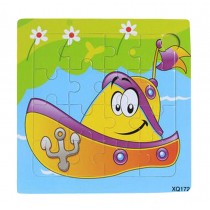 2 Pieces Wooden Puzzle Baby Early Educational, Boat