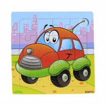 2 Pcs Cartoon Car Wooden Puzzle Puzzles Children Puzzles