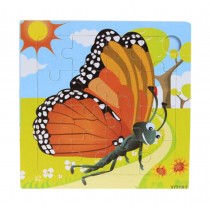 Cute Butterfly Wooden Children Puzzle Puzzles 2 Pieces