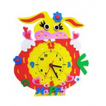 DIY Kids 3D Sticker Simple Handmade Clock Supplier Educational Toy [Rabbit]