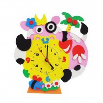 DIY Kids 3D Sticker Simple Handmade Clock Supplier Educational Toy [Cow]