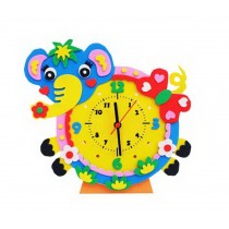 DIY Kids 3D Sticker Simple Handmade Clock Supplier Educational Toy [Elephant]