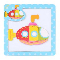 Set of 2 Babies' Early Educational Puzzle Colorful Wooden Magnetic Puzzle U-boat