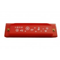 10 Holes Learning Toy Kids Colorful Harmonica Educatial Muscic Toy [Red]