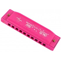 10 Holes Learning Toy Harmonica Wooden Educatial Muscic Toy Rose Red