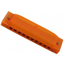 10 Holes Learning Toy Harmonica Wooden Educatial Muscic Toy Orange