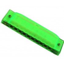 10 Holes Learning Toy Harmonica Wooden Educatial Muscic Toy Green
