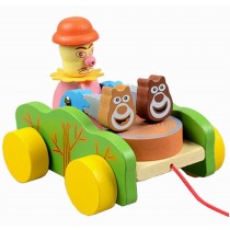 Lovely Wooden Push & Pull Toy Pull-Along Wagon Vehicle