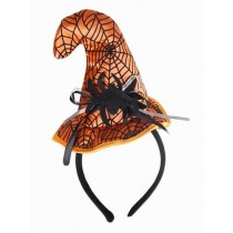 Set of 2 Funny Halloween Decorations Witch Hat Headband [Spider Web Pattern]