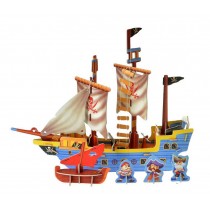 3D Puzzle Educational Toy DIY Assembled Jigsaws Pirate Ship Parent-child Games