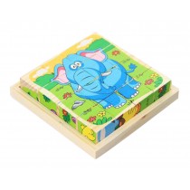 Cartoon Elephant Children 3D Jigsaw Puzzle Wooden Puzzle