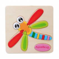 2 Pcs Kids Stereoscopic Jigsaw Puzzle Wooden Puzzle, Dragonfly