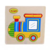 Cartoon Train Kids 3D Jigsaw Puzzle Wooden Puzzle Set Of 2