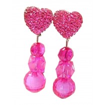 2 Pairs Girls Shining Clip-on Earrings Princess Pendant Earclips Heart Rose
