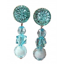 2 Pairs Girls Fashion Clip-on Earrings Princess Pendant Earclips Blue