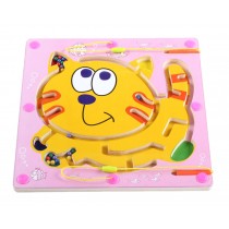 Double-Sided Wooden Kids Toy Maze Puzzle Educational Maze Game Ludo, Cat