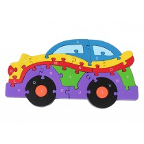 Funny Digital & Letter Wooden Blocks Puzzles Educational Puzzle Car