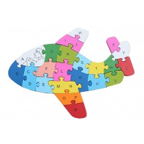 Funny Digital & Letter Wooden Blocks Puzzles Educational Puzzle Airplane