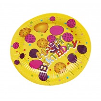 20 Pieces Creative Birthday Party Disposable Plates Tablewares