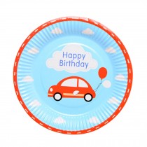 Set Of 20 Cartoon Car Birthday Party Plates/Dishes