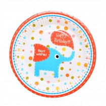 20 Pieces Cute Elephant Birthday Party Tablewares Disposable Plates