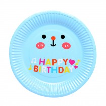 Blue Bear Birthday Party Disposable Plates Tablewares Set Of 20