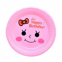 Pink Bear Birthday Party Disposable Plates Tablewares 20 Pieces