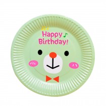 Cute Bear Birthday Party Disposable Plates Tablewares 20 Pcs