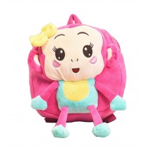 Plush Children Nursery Backpack Kids Cute Animal Backpack Monkey Pink