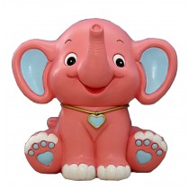 Lovely Animal Piggy Bank Coin Holder Coin Collecting Box Elephant Pink