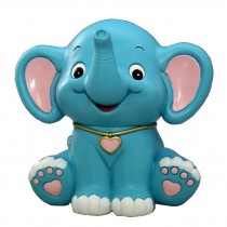 Lovely Animal Piggy Bank Coin Holder Coin Collecting Box Elephant Blue