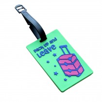 Set of 2 Luggage Tags Bag Tags Silicone Name Tags Travel Tags [Green Luggage]
