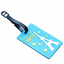 Set of 2 Luggage Tags Bag Tags Silicone Name Tags Travel Tags[Blue Eiffel Tower]
