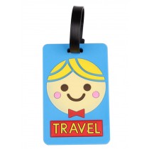 Set Of 2 Fashional Luggage Tag Bag Tags Silicone Name Tag Travel Tag [Blue Boy]