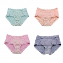 4 Packs Cute Floral Lace Underwears Modal Panties
