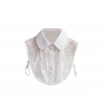 Sexy Fashion White Hollowed-Out Lace Detachable Shirt False Collar/Circular Bead