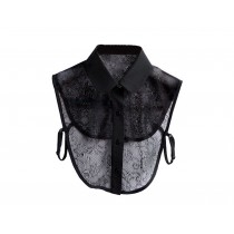 Elegant Fashion Black Hollowed-Out Lace Detachable Shirt False Collar