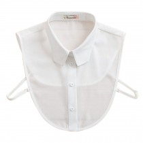 Elegant Fashion White Chiffon Detachable Shirt False Collar/Square Collar