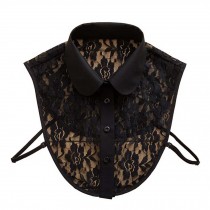 Elegant Fashion Black Lace Rose Detachable Shirt False Collar/Round Collar