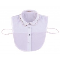 Elegant Fashion Bead Detachable Shirt False Collar/White