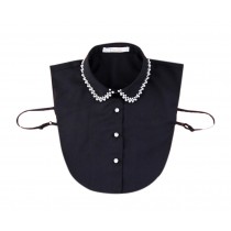 Elegant Fashion Bead Detachable Shirt False Collar/Black