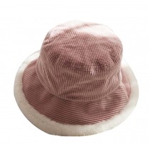 Winter Warm chic Fisherman Hat Thickened Woolen Basin Hat, Pink