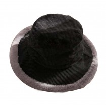 Winter Warm chic Fisherman Hat Thickened Woolen Basin Hat, Black
