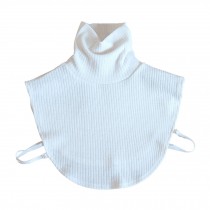 Womens Soft Turtleneck Dickey Knitted Fake Collar White Detachable Half Shirt Blouse