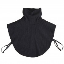 Womens Soft Turtleneck Dickey Knitted Fake Collar Black Detachable Half Shirt Blouse