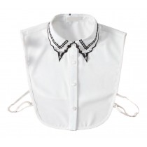 Fake Collar Detachable Embroidery Sequins Half Shirt False Collar for Girls Women