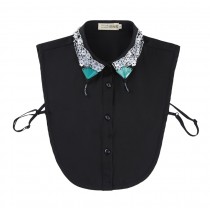 Elegant Fake Collar Beads Sequins Half Shirt Black False Collar Detachable for Girls Women