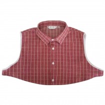 Men's Detachable Lapel False Collar for Sweater Half Shirt Blouse - Red Plaid